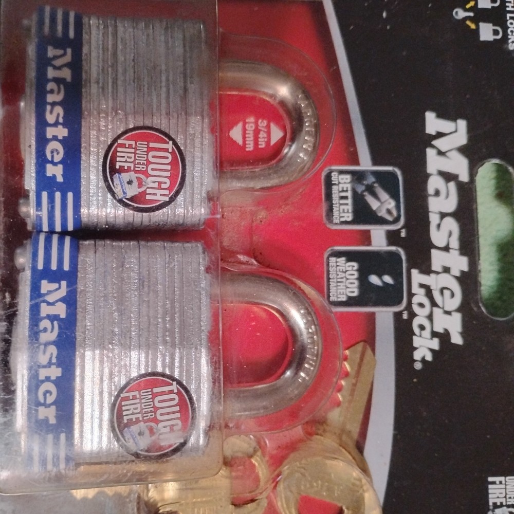 Master Lock 3TLD 1-9/16" NWT Steel Padlock 2-Pack Same Key