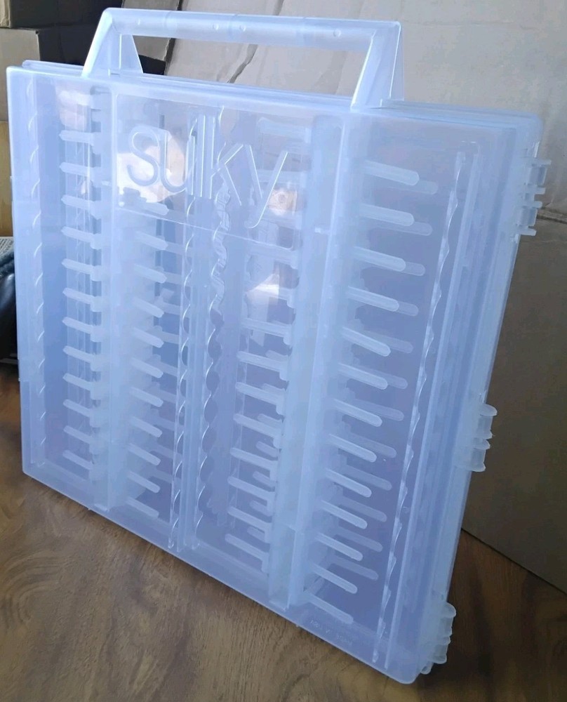 Sulky Thread Slimline Storage Box Case Organizer 104 Spools Flexible Plastic