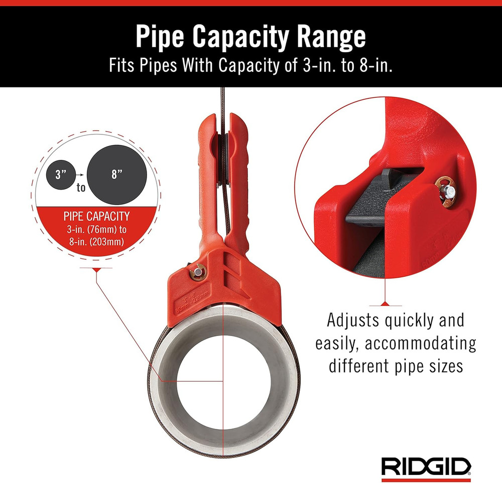 42478 STRAPLOCK Pipe Handle 7" Strap Wrench, Red