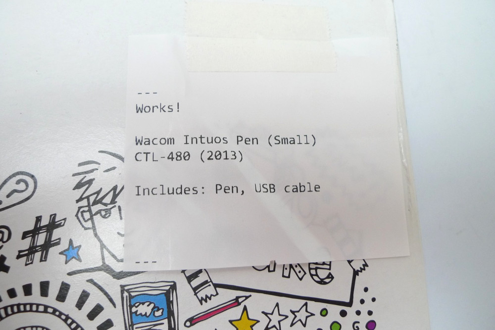 Wacom Intuos Small Tablet CTL-480 w/ Pen, Cable, Disc & Guide
