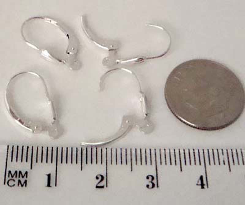 10 solid 925 Sterling Silver shell leverback EarWire Ear wire E27 made in USA