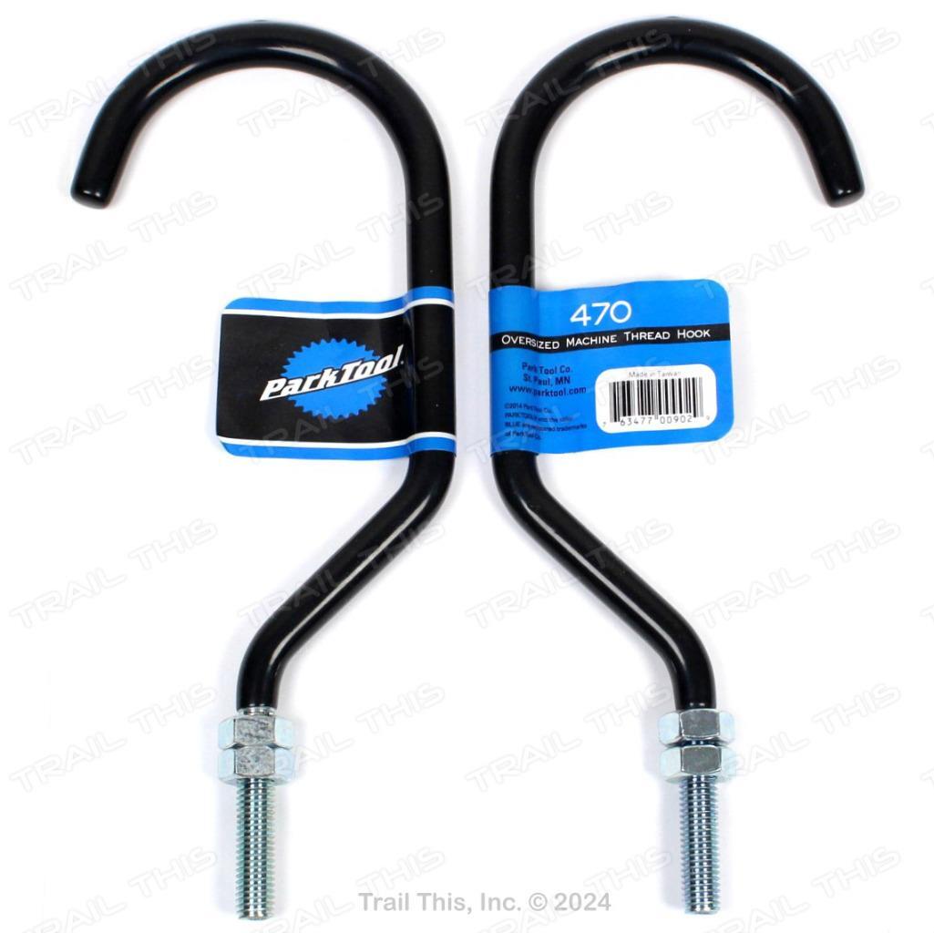 Park Tool Bicycle Storage Hooks #470 w/ Nuts for hanging vinyl coated 2 Pack