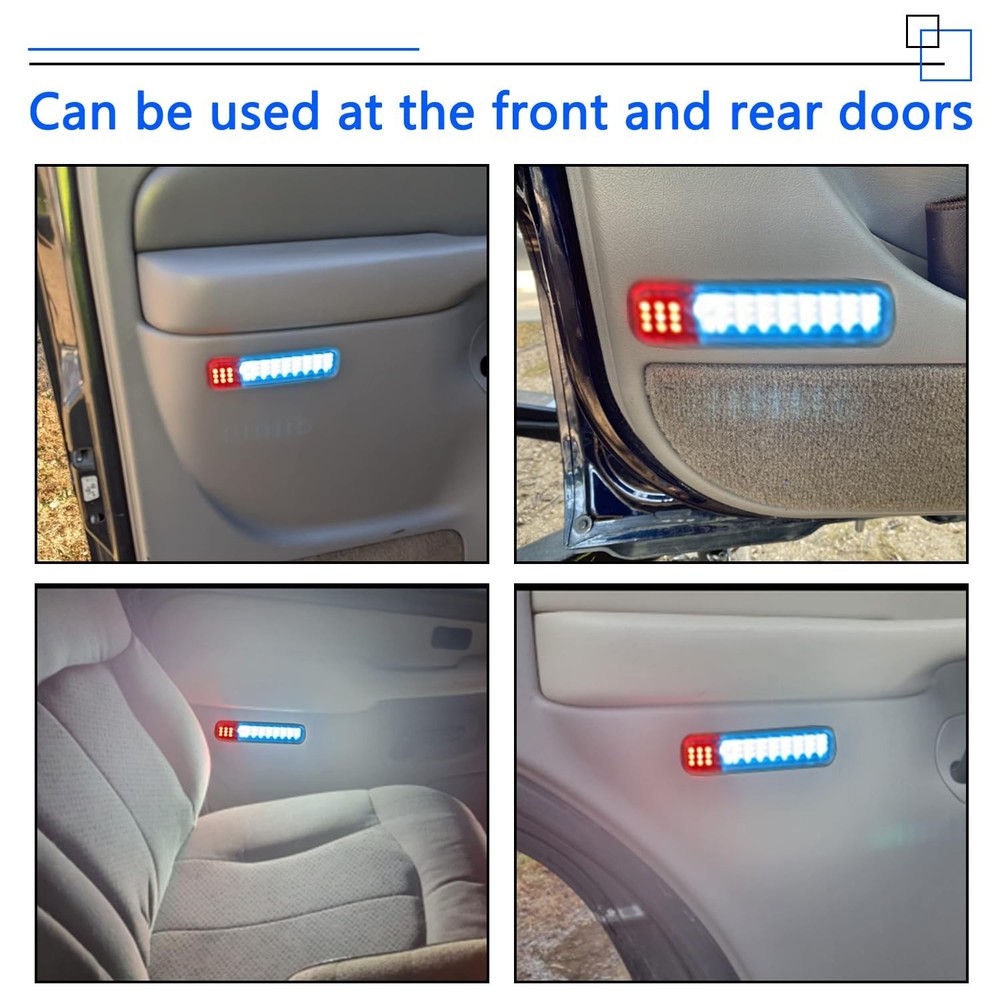 GZZTORES Led Interior Doors Panel Light Courtesy Lights Compatible RED&BLUE