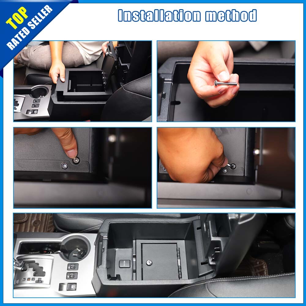 Metal Console Safe Box Key Lock Replace Armrest Storage Tray for 4Runner 2010-23