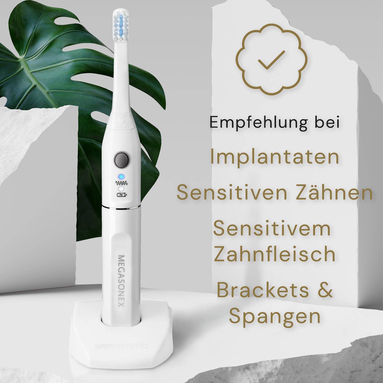 MEGASONEX M8 S Ultrasonic Toothbrush Set - With 2 Vibration Levels