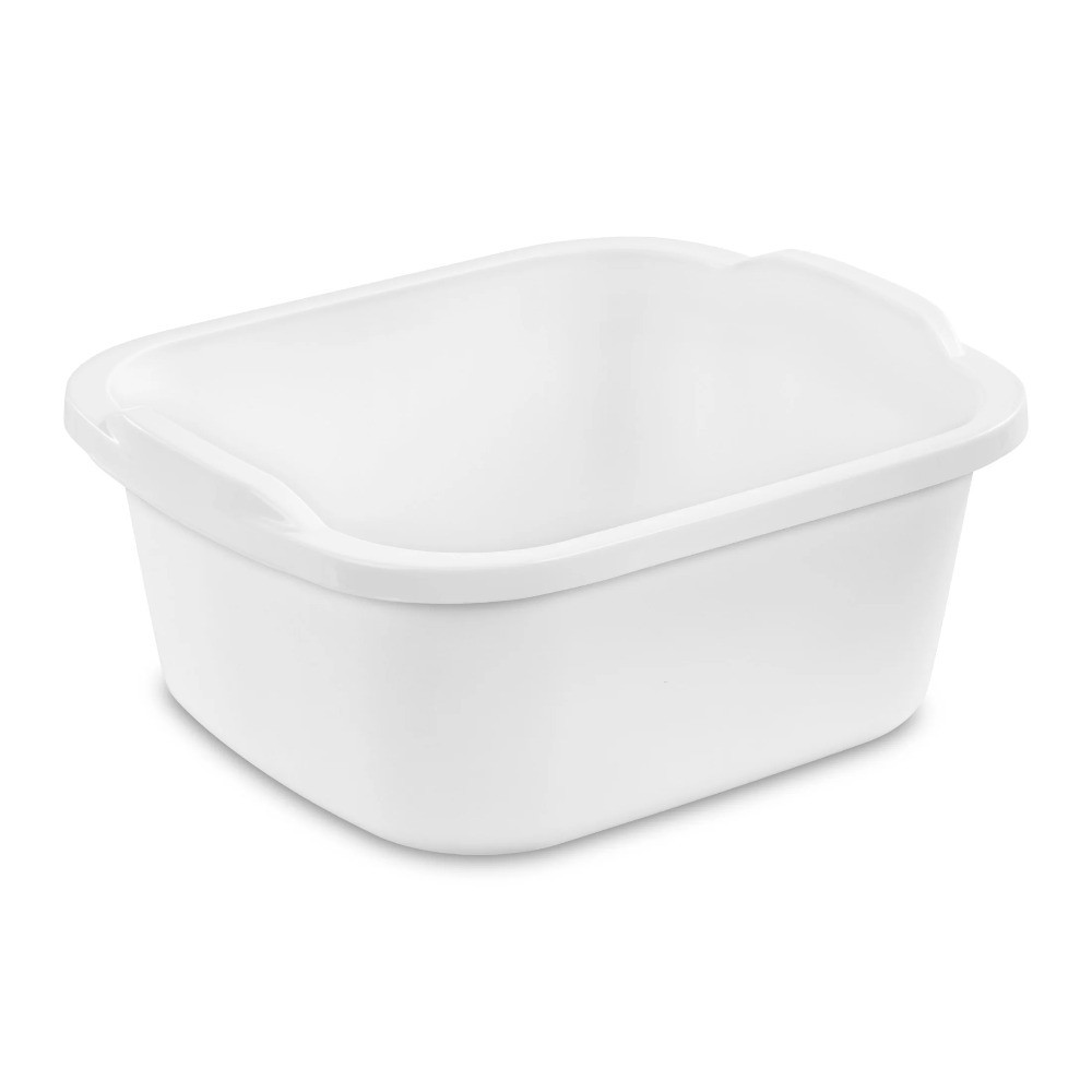 Multi-Purpose 12 Quart Dishpan Plastic Wash Tub Kitchen Sink Basin White