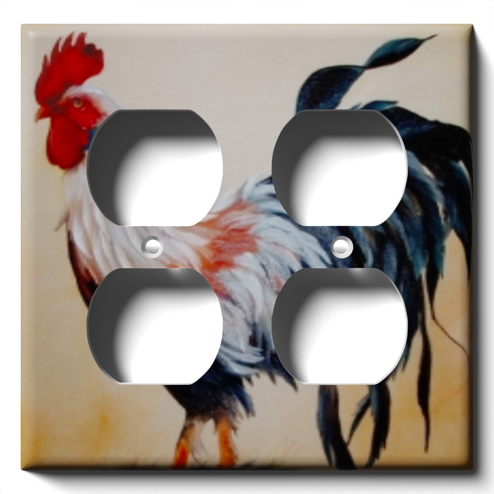 SnazzySwitch Rooster Profile Decorative Light Switch Plate Cover