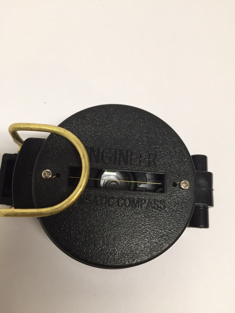 Engineer Lensatic Compass Compact Black For Camping Or Survival