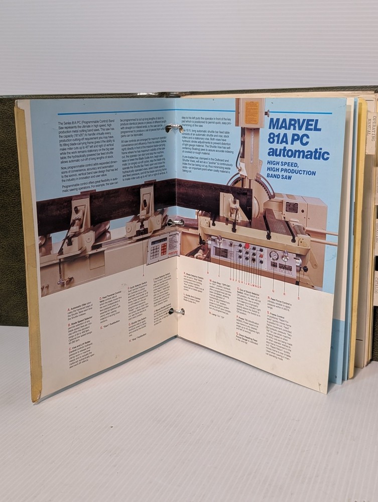Marvel Series 81, 81A PC Vertical Hydraulic Bandsaw Machine Reference Manual