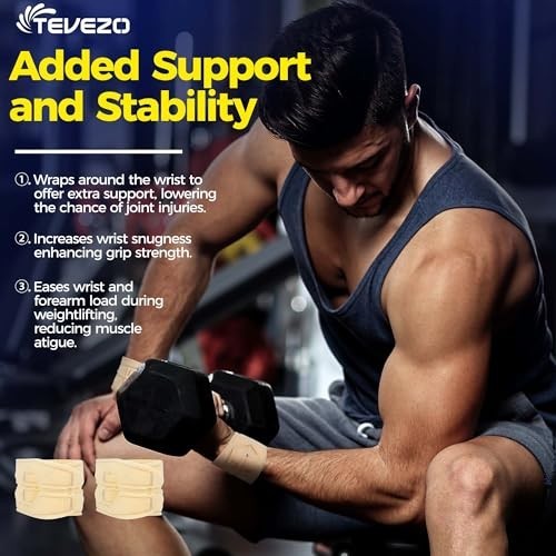 TEVEZO WRIST STRAPS FOR IMPROVED GRIP 2 PER PACK LARGE