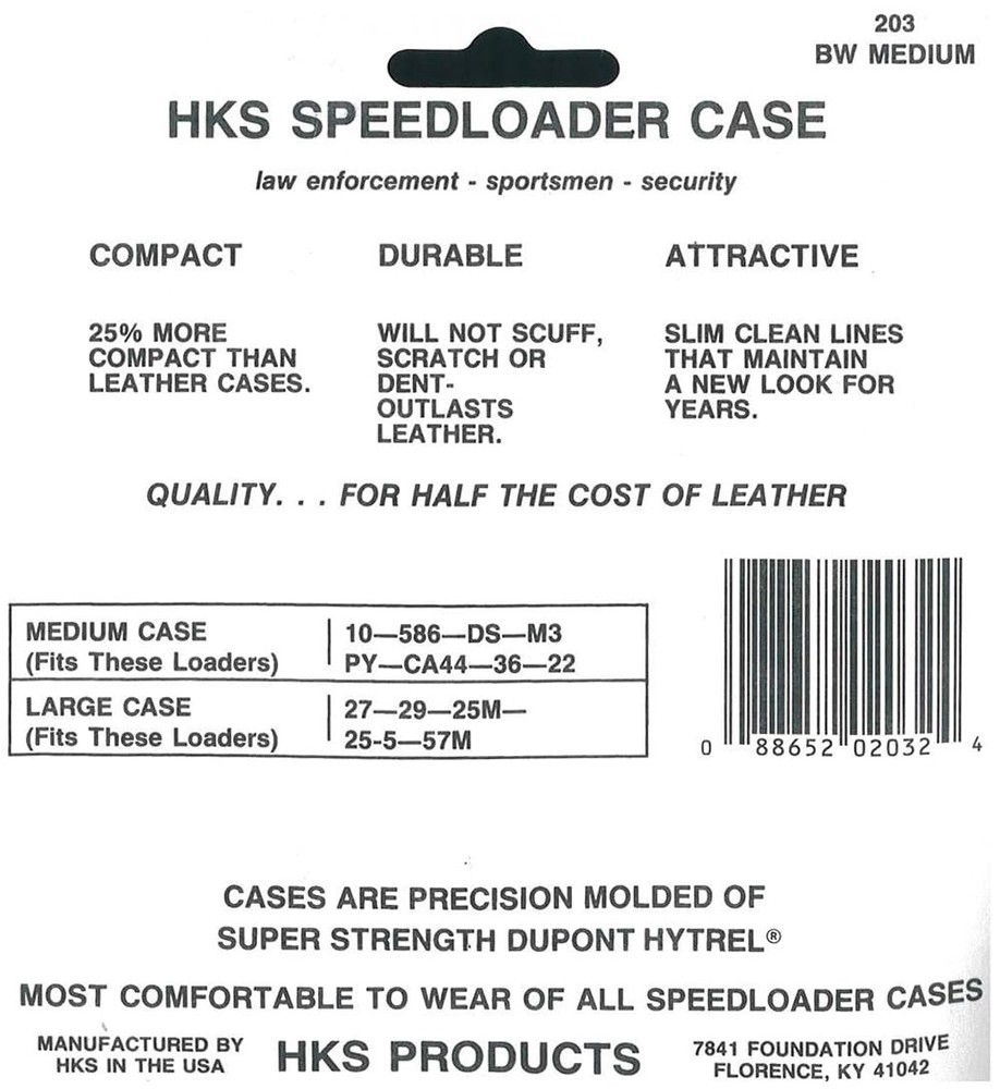 HKS 203M-BW Double Speedloader Case Black Medium Basketweave