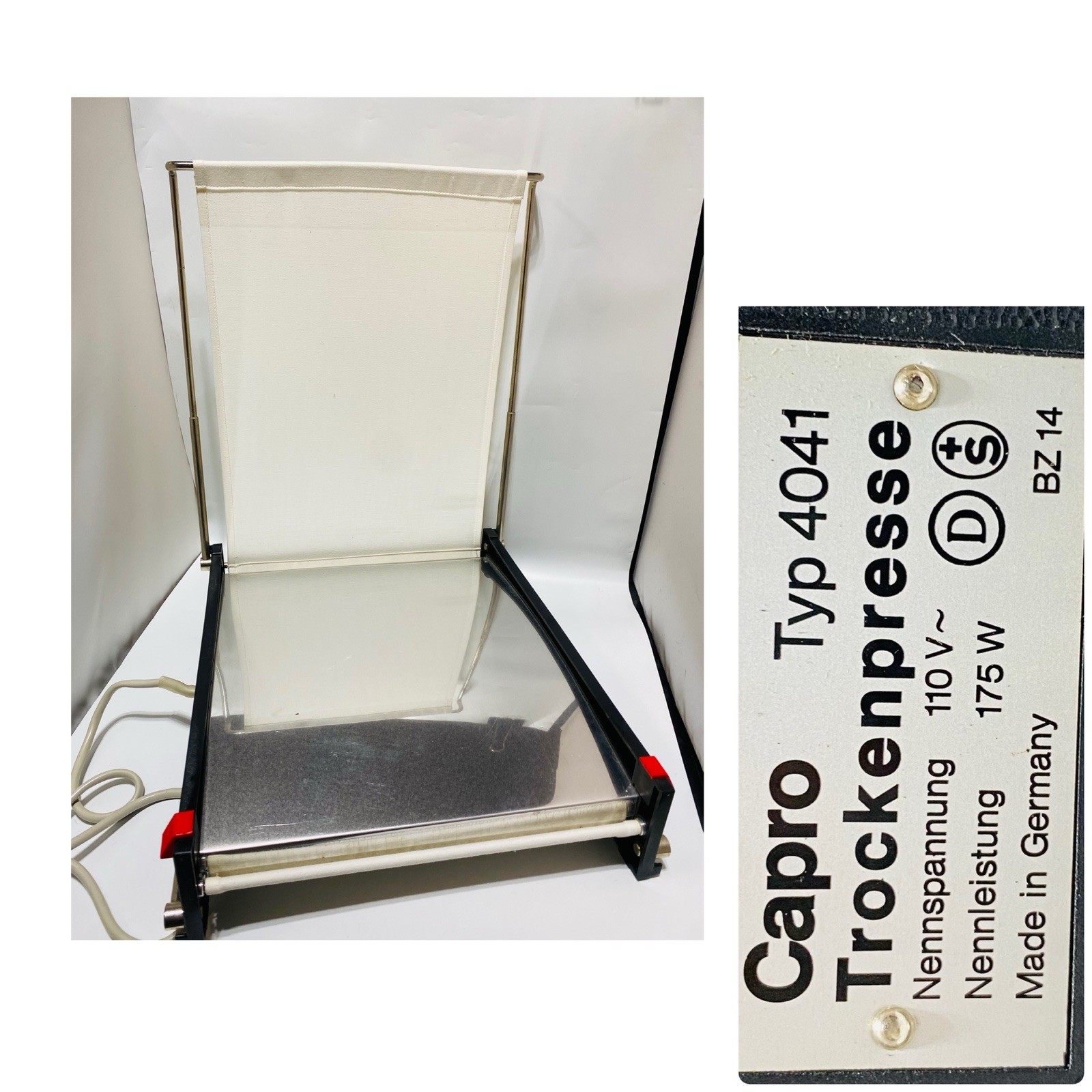 Vtg Capro Trockenpresse 4041 Photo Paper Dryer Drying Press Germany Electric 110