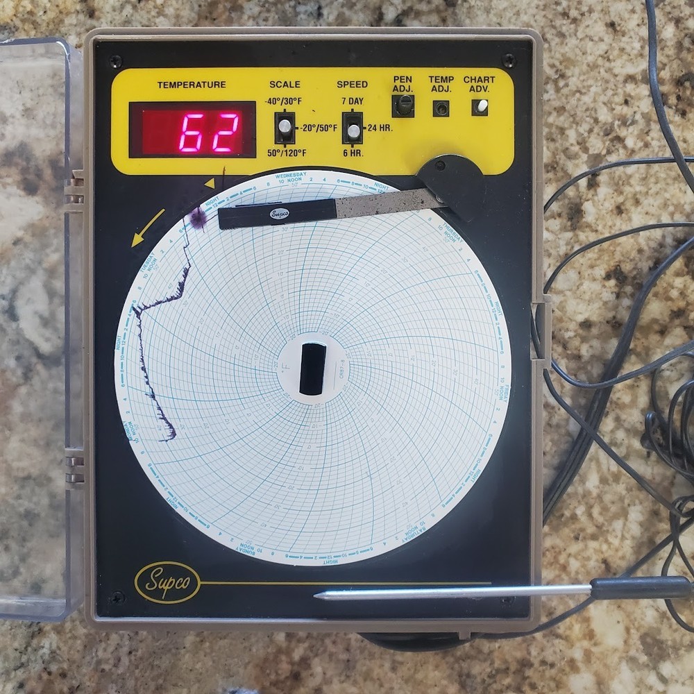 Supco CR87B 6" Fahrenheit Temperature Chart Recorder Complete #1