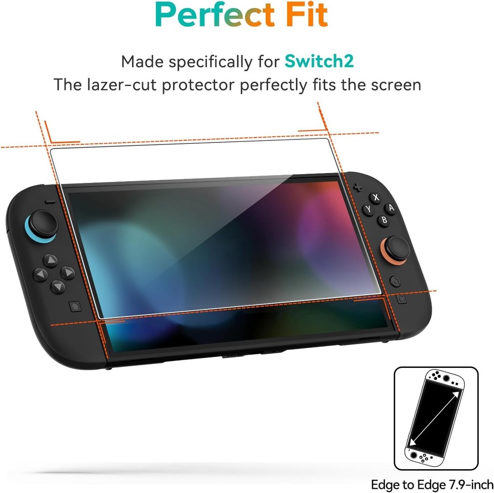 ivoler 3-Pack Screen Protector Tempered Glass for Nintendo Switch 2 Model 2025,