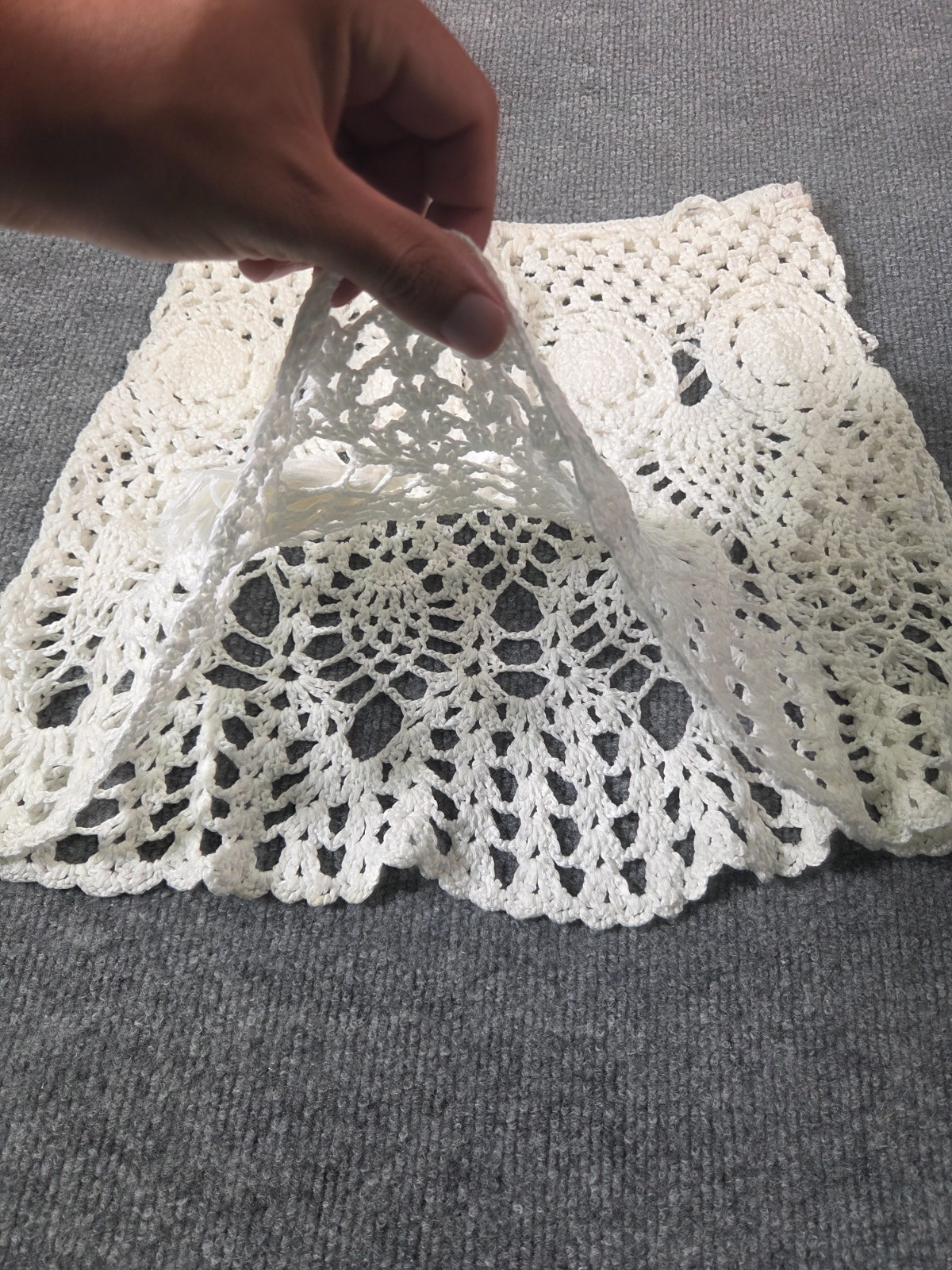 Terminal X Women Crochet Mini Skirt White Boho Tassel Accents Casual Bottoms