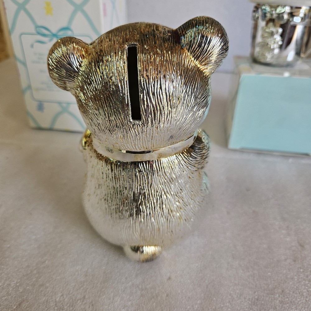 AVON Baby's First Heirloom Collection Cup, Spoon & Bear Bank Silverplated