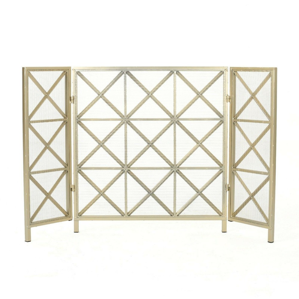 Mandralla 3 Panelled Iron Fireplace Screen