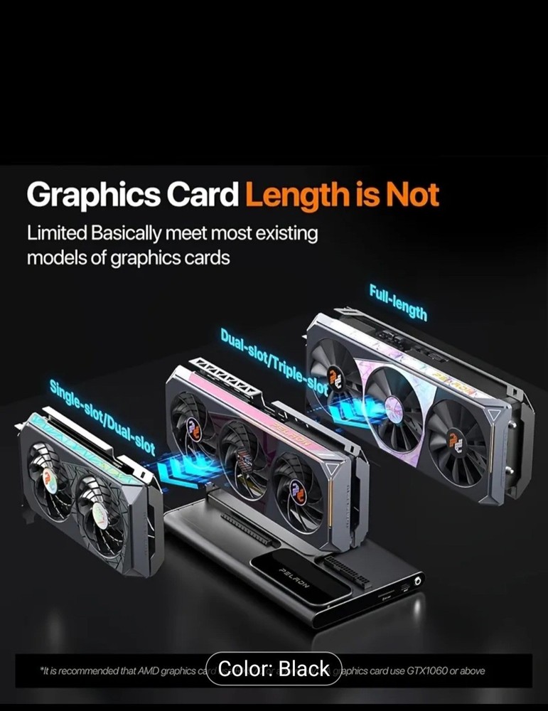 PELADN S-3 USB4 External GPU Dock Station, USB4×2 80Gbps Interface Graphics Dock