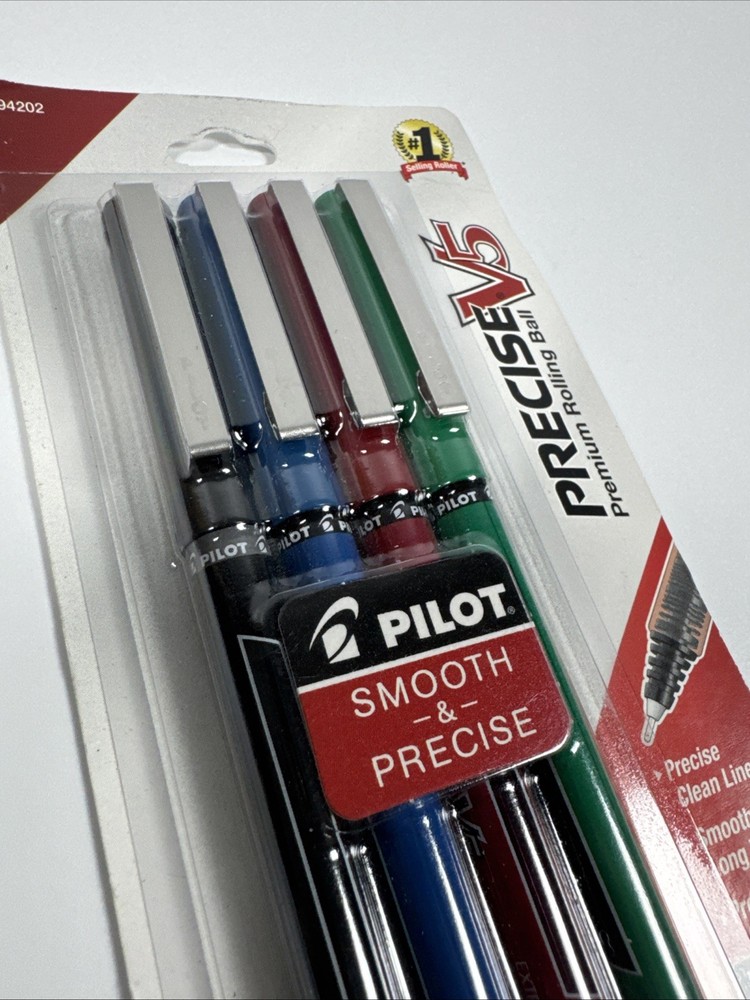 Pilot Precise V5 Pens, Extra Fine Point, Assorted, 4 Pack, 94202 0.5mm