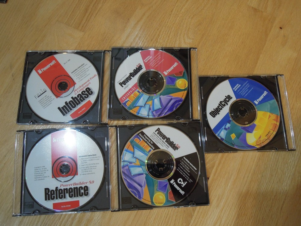 Powersoft PowerBuilder 5.0 for Windows CD ROM Infobase ObjectCycle CDs only