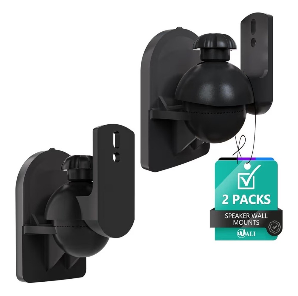 WALI Speaker Wall Mount Brackets Multiple Adjustments - NOB