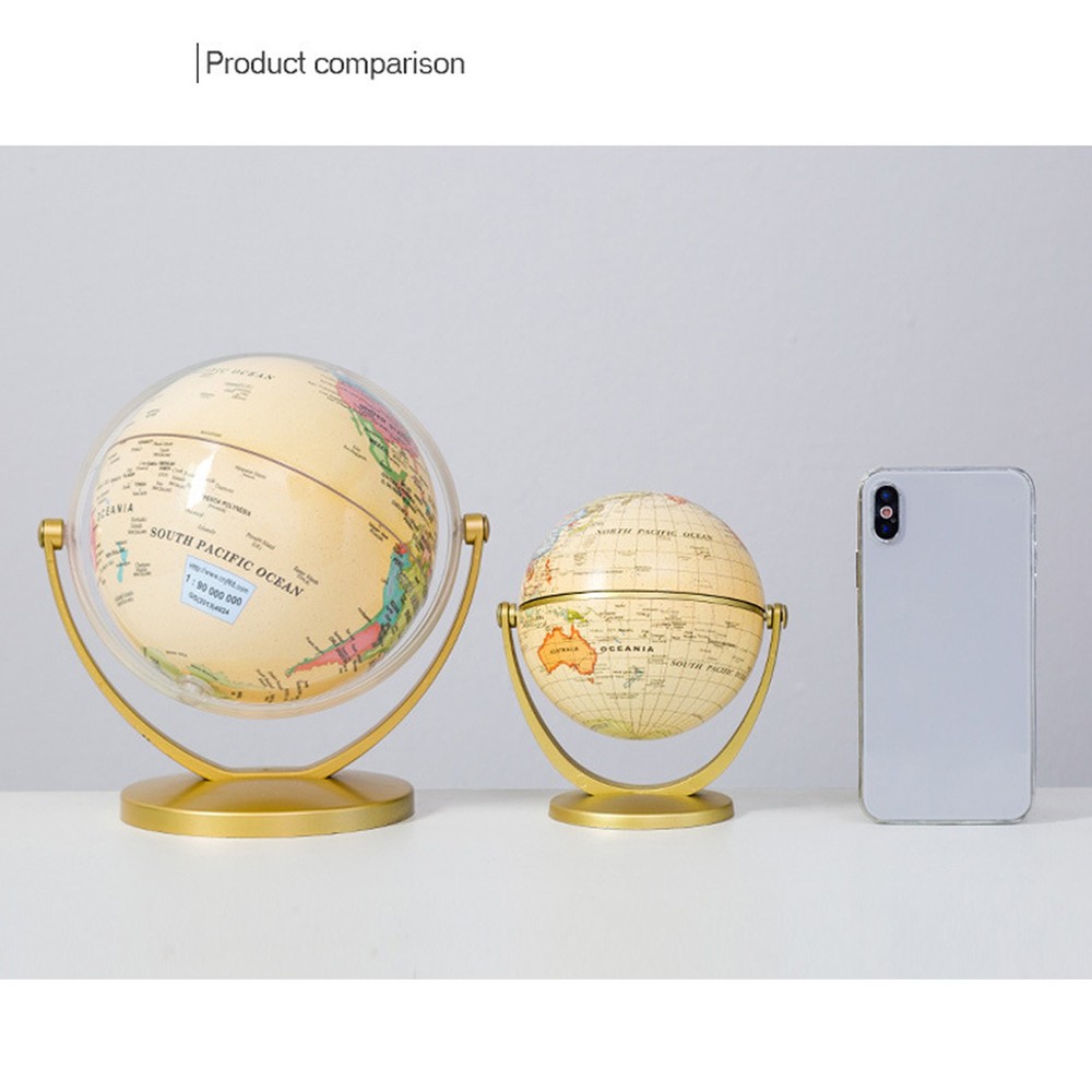 Mini World Map Globe English Edition Desktop Rotating Earth Geography Globe WT