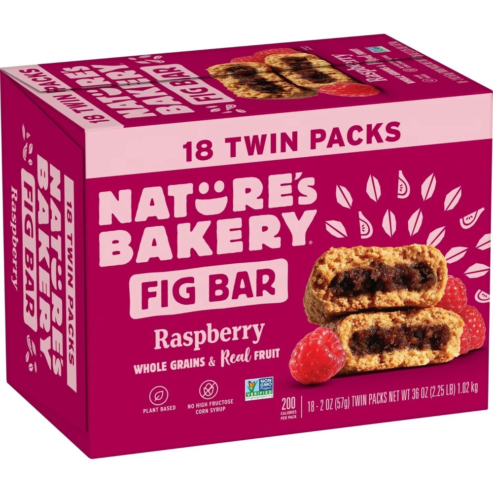 Nature's Bakery Raspberry Fig Bar, 2 oz Twin pack, 18 Count Box