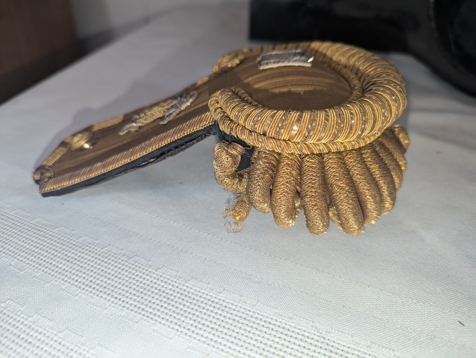 19th Cent. US Navy Officers Hat w/ Epaulettes & Belt in Tin Case Original!