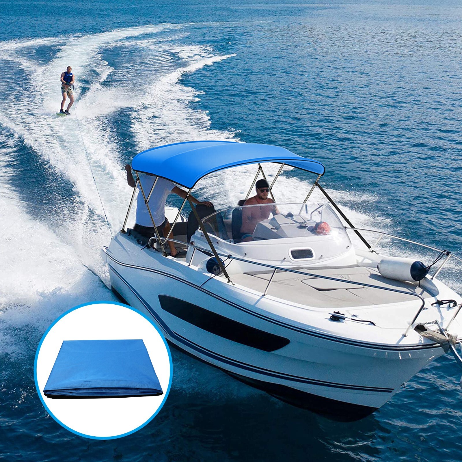 3 Bow Bimini Top Replacement Canvas Cover / Without Frame