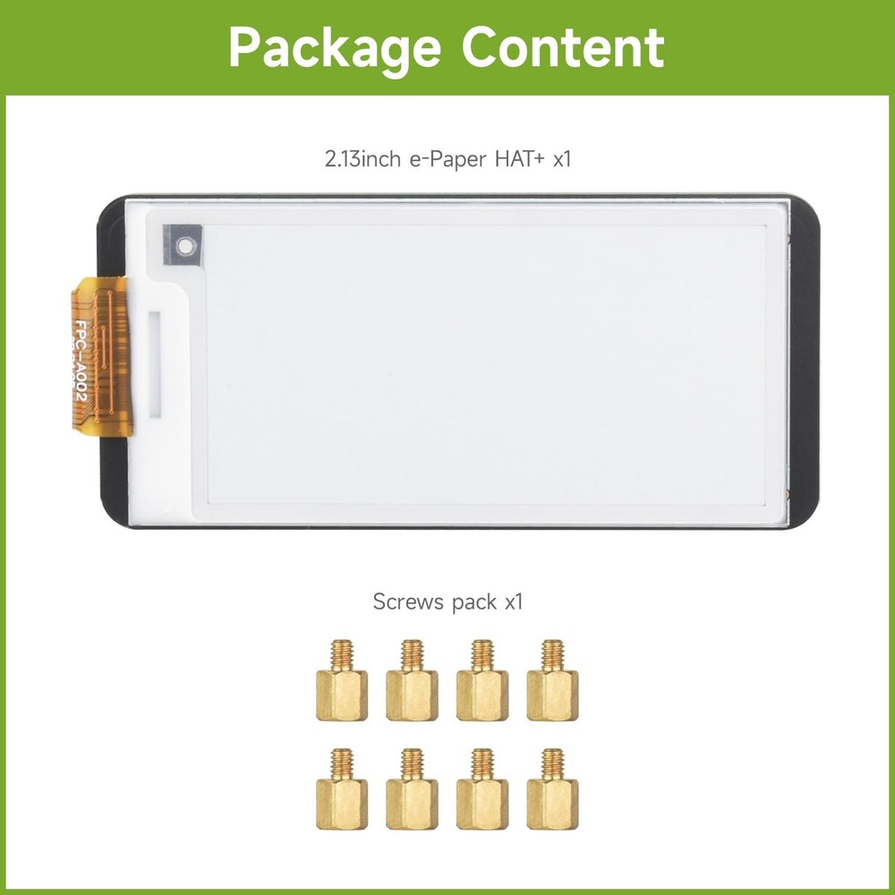 Waveshare 2.13inch E-Paper, Compatible with Raspberry Pi 5/4B/3B+/3B/ black