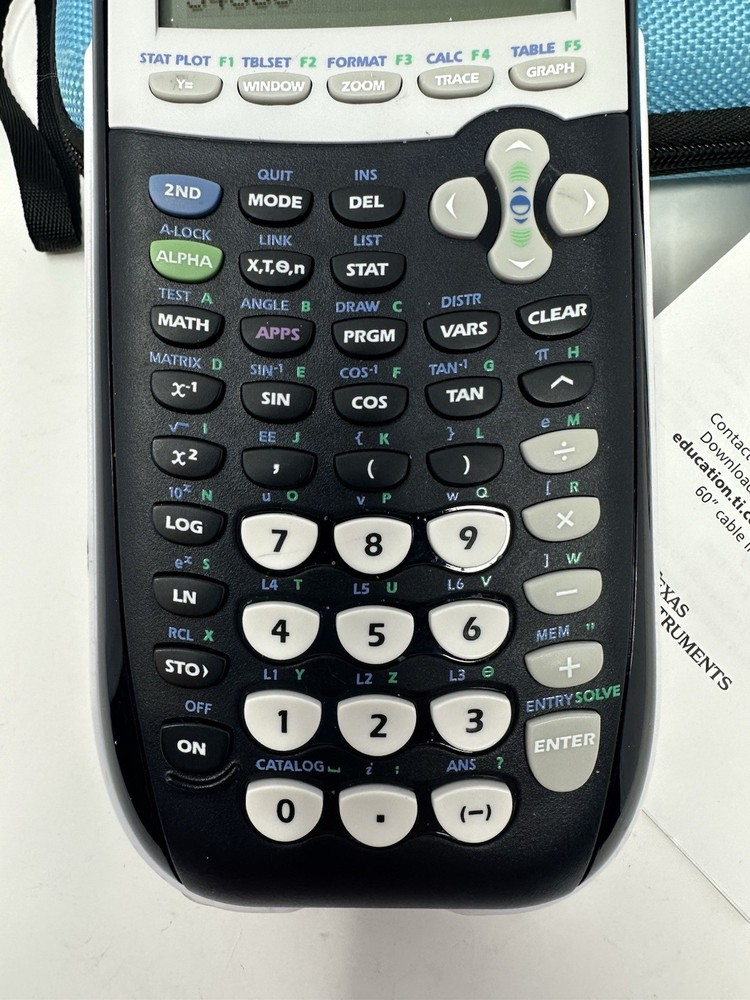 Ti84 Plus Calculator White Marble with Case & Manual