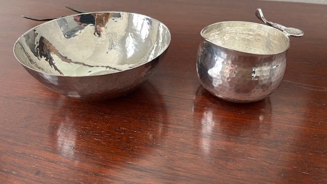 ARANY 2 pc. set, Silverplate bowl and small pitcher
