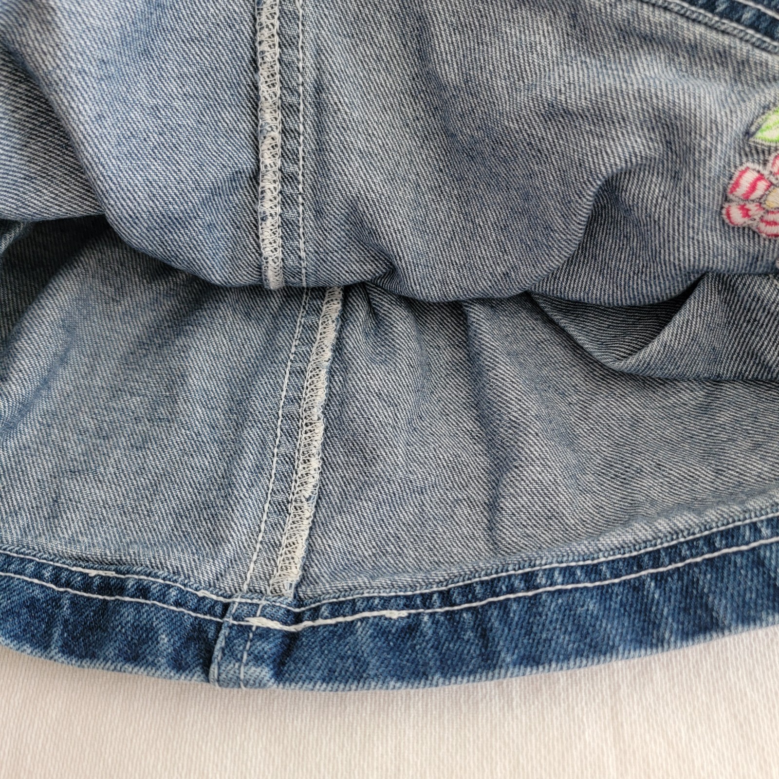 Vintage Baby Mickey & Co Minnie Mouse Embroidered Denim Jumper Dress Size 18 mo