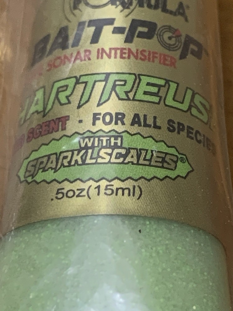 Bait-Pop Original Fish Formula Sonar Intensifier - Chartreuse, 5oz