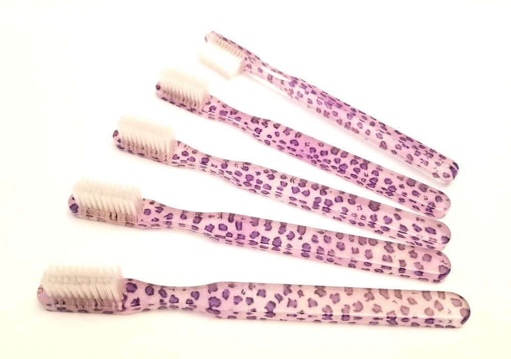 10-PACK Purple Leopard Vintage Designer Toothbrush NEW