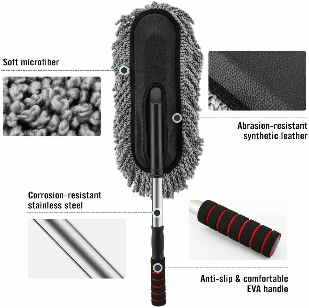 Ultimate Car Duster Kit With Cleaning Dashboard Brush Detailing Tool Extendable