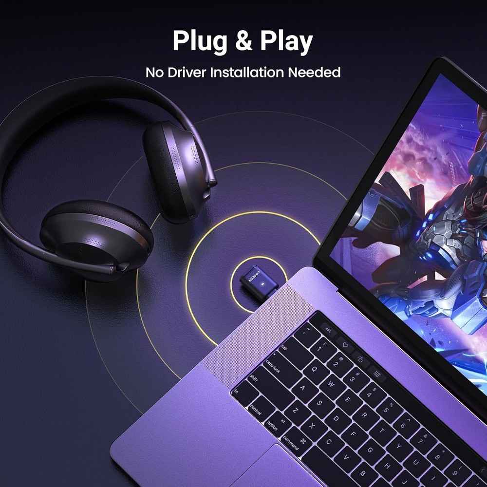 Bluetooth Adapter for PS5 USB-C Wireless Audio Transmitter Low Latency