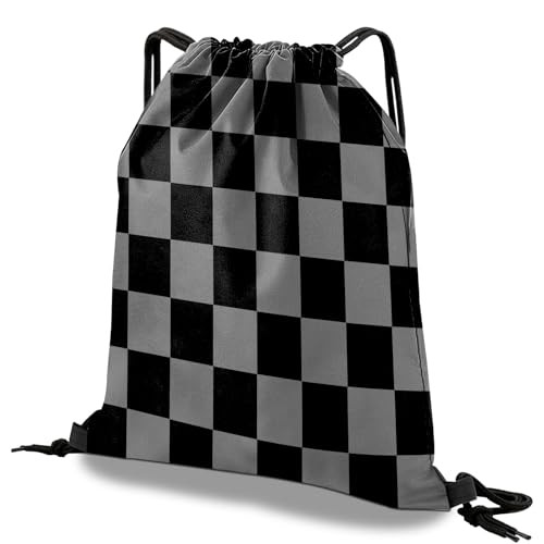 Drawstring Backpack Draw String Bag Waterproof for Sports Gym S-12-black Gray