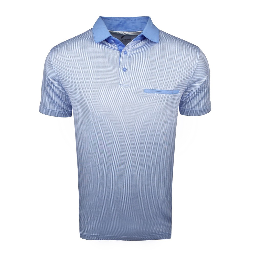 New Head Golf Hex Pattern Polo Wave Run/White Small