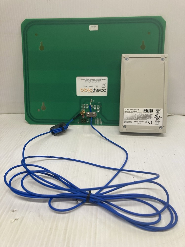 FEIG ISC.MR102-USB CONTROLLER AND BIBLIOTHECA UNIFIED KIOSK ANTENNA UNTESTED