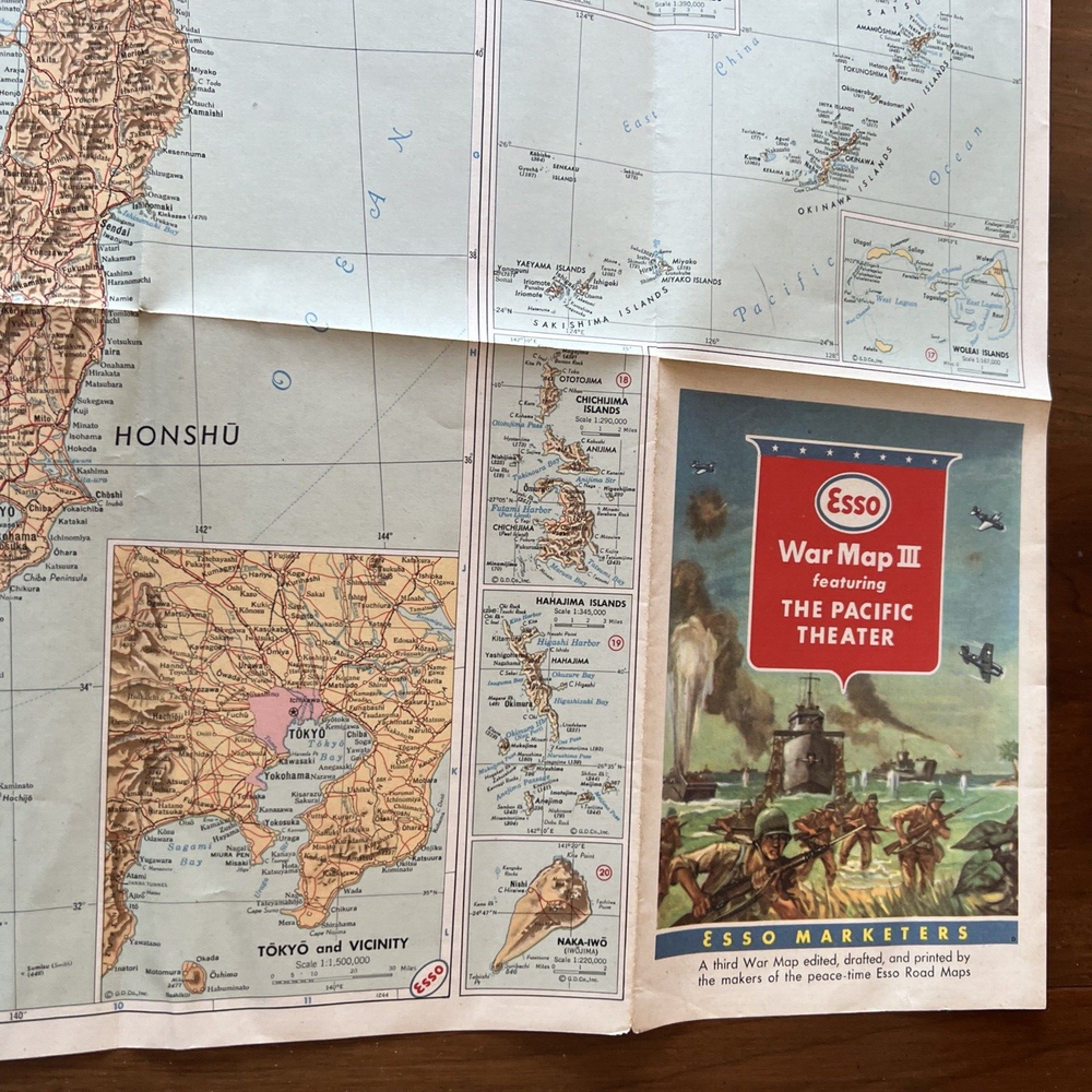 Esso War Map III Featuring The Pacific Theater