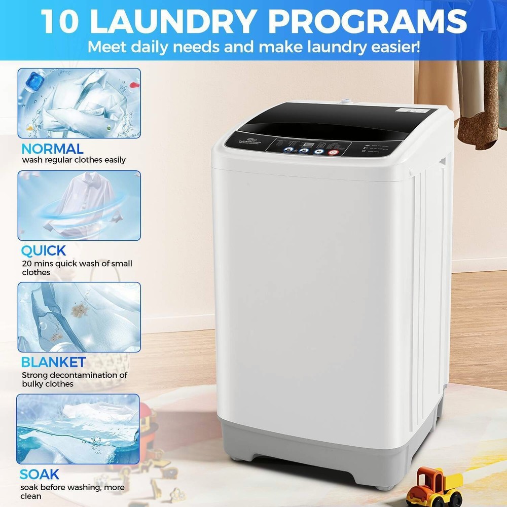 Washing Machine Top-Loading 17.8 lb Full Automatic Compact Laundry Washer Dryer