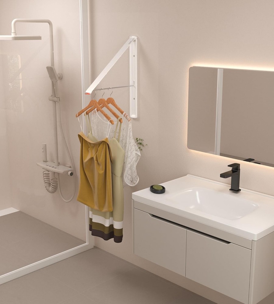 Dr.DJ Clothes Drying Rack Wall Mounted, Retractable & Foldable Clothes Hanger fo