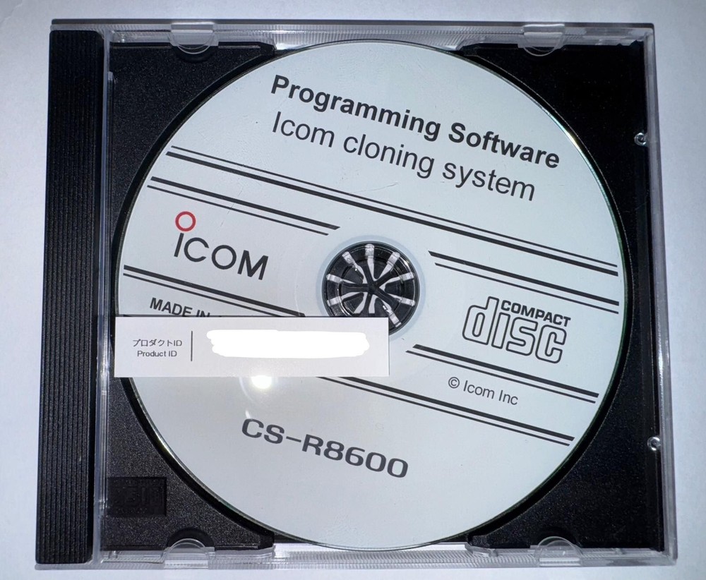 ICOM CS-R8600 CLONING SOFTWARE ON SEALED CD ROM