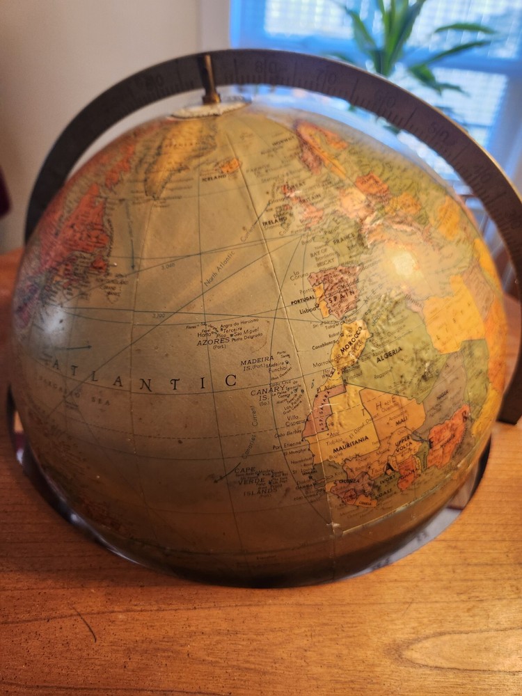 Vintage Replogle Stereo Relief 12” Globe USSR