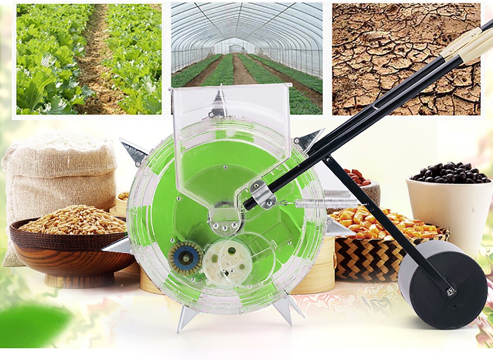 Hand Push Roller Seeder Manual Seeding Machine Soy Corn Carousel Seed Planter