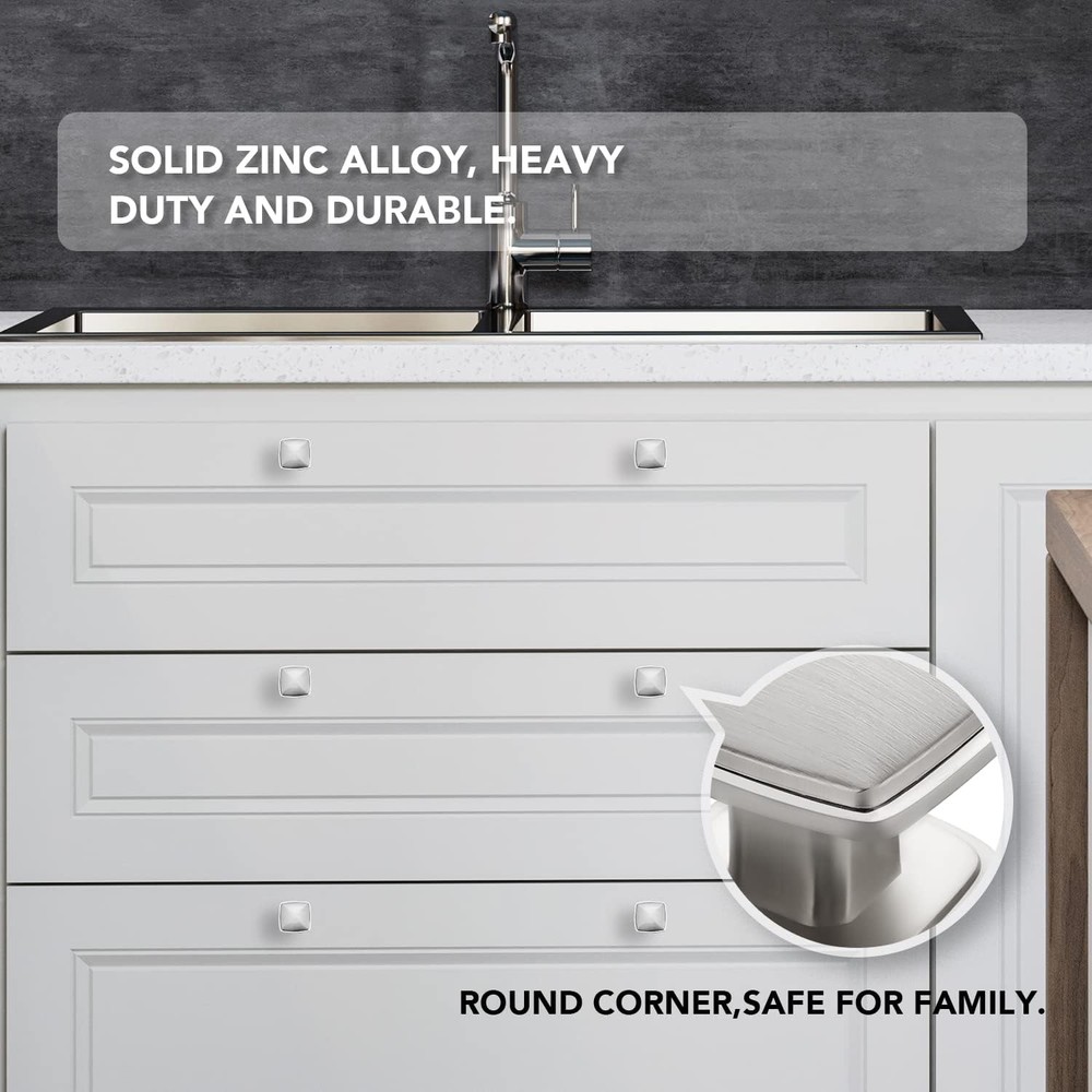 25 Pack Brushed Nickel Kitchen Cabinet Knobs - Silver Knobs for Cabinets