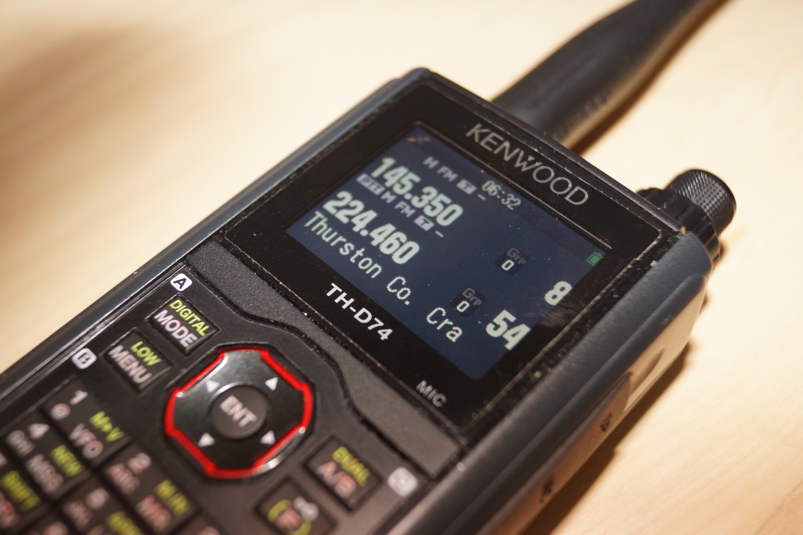 Kenwood TH-D74A Tri Band 144/220/440 MHz Talkie w/APRS, DStar, Accessories Nice