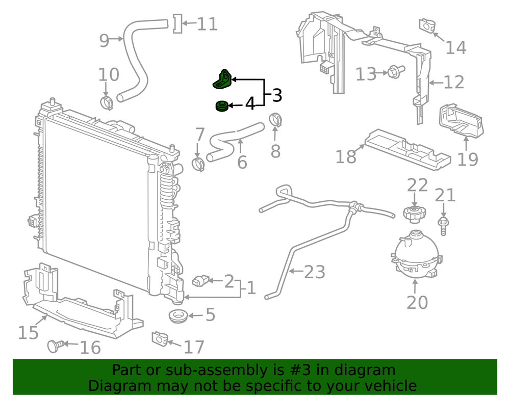 Genuine GM Driver Side Radiator Upper Bracket 84172435