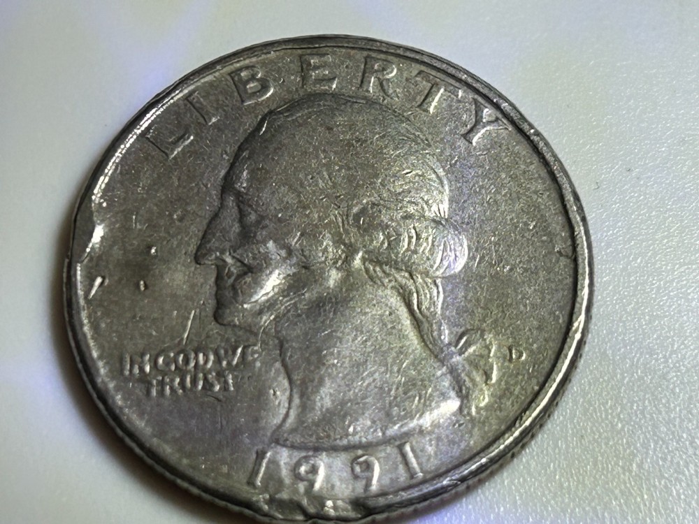 1991 D Quarter with machine damage?? Minting damage??? "Very Unusual"